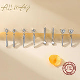 925 Silver CZ Triangle Stud Earrings Wedding Jewelry