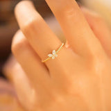 925 Silver Butterfly Ring Style INS 14k Plating Wedding Party Jewelry