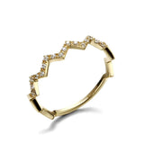 925 Silver Plated V-Shaped Wave Ring with Zircon for Women