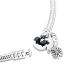 Daisy Flower Clasp Bracelet 925 Sterling Silver Jewelry