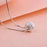 925 Silver Plated 10MM Lucky Beads Pendant Necklace