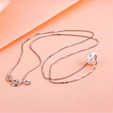 925 Silver Plated 10MM Lucky Beads Pendant Necklace