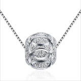 925 Silver Plated 10MM Lucky Beads Pendant Necklace