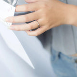 Sterling Silver Zircon Stackable Slim Ring for Women