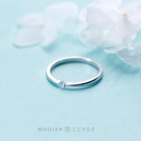 Sterling Silver Zircon Stackable Slim Ring for Women