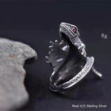 925 Silver Lizard Rock Punk Ring Men Women Jewelry