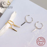 925 Silver Geometric Triangle Pizza Zirconia Golden Hoop Earring For Women