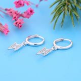 925 Silver Zircon Hoop Earring for Women Ear Piercing