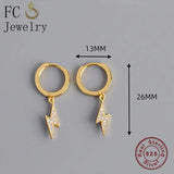 925 Silver Zircon Hoop Earring for Women Ear Piercing