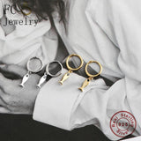 925 Silver Sea Fish Zirconia Hoop Earrings for Women