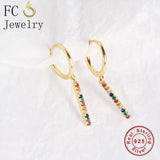 Bohemia Golden Bar Shape Rainbow Ear Bone Piercing Hoop Earring For Women
