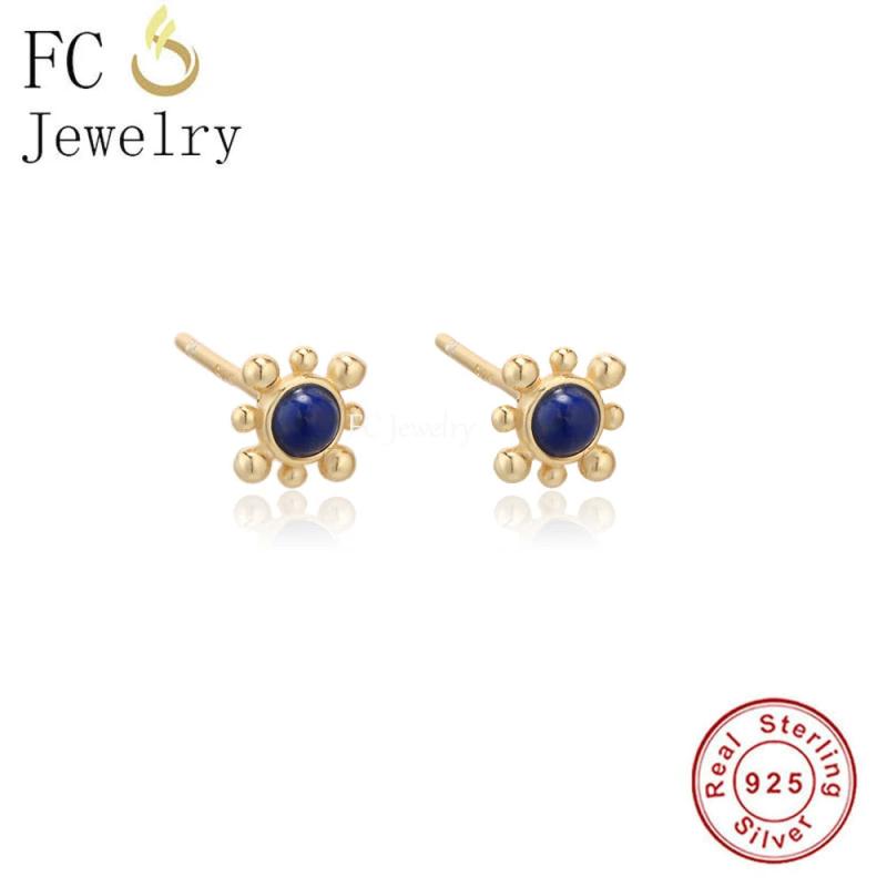 925 Sterling Silver Beaded Daisy Flower Hoop Earring for Women