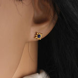 925 Sterling Silver Beaded Daisy Flower Hoop Earring for Women