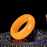 Yellow Jade Ring Jewelry Chinese Jadeite Charm Hetian Crafts Natural Woman Amule