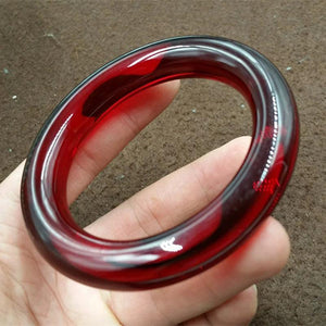 Natural Hand-carved Jade Honey Wax Amber Bangle 60-62mm Bracelet