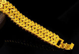 24k Gold Plated Heart Pattern Watch Bracelet for Men Women