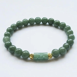 Jade Emerald 6mm Oil Green Bead Elastic Bracelet Bangle Luck Amulet
