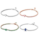 925 Sterling Silver Heart Tennis Bracelet for Women
