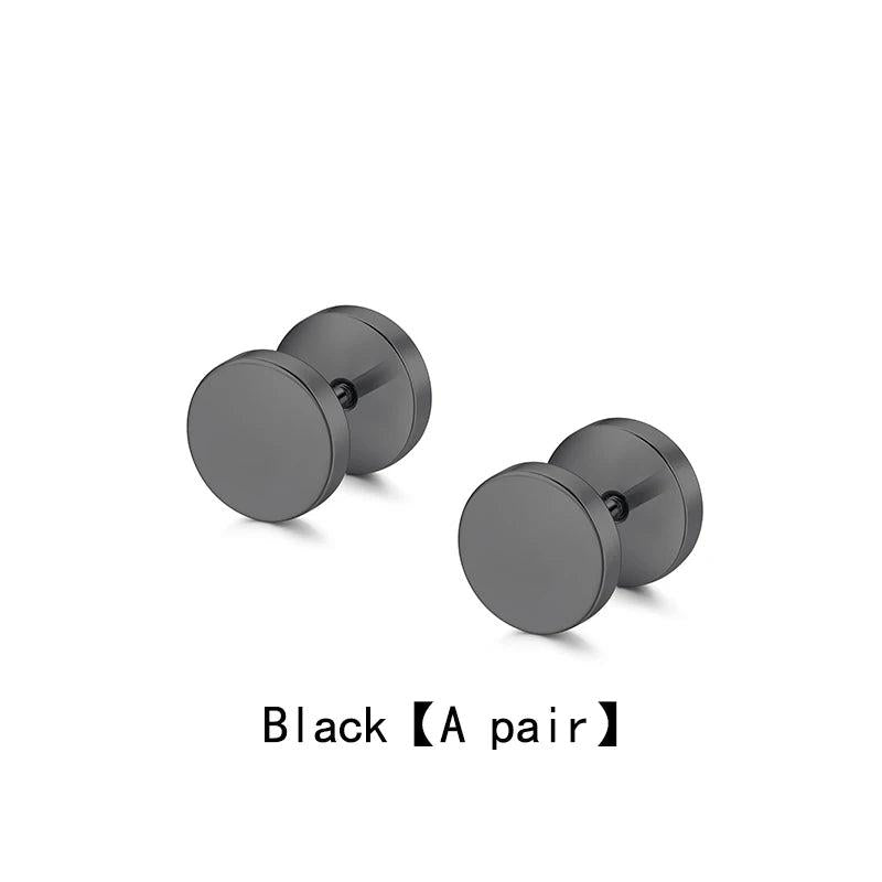 Titanium Steel Barbell Ear Stud Set Hypoallergenic Earrings
