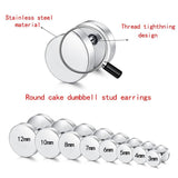Titanium Steel Barbell Ear Stud Set Hypoallergenic Earrings