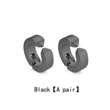 Men's Stainless Steel Non-Piercing Clip On Ear Stud Cuff Earrings