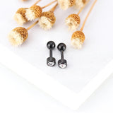 Stainless Steel 4-Claw Stud Earrings with Clear Crystals