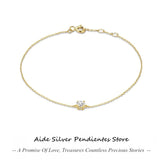 925 Sterling Silver CZ Chain Bracelet 18K Plated