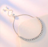 925 Silver CZ Tennis Bracelet Women Girls Box Chain Jewelry
