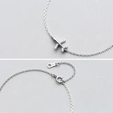 Silver Airplane Bracelet 925 Jewelry Chain for Women Girls