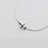 Silver Airplane Bracelet 925 Jewelry Chain for Women Girls