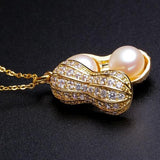 Freshwater Pearl Peanut Pendant 925 Sterling Silver Jewelry