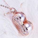 Freshwater Pearl Peanut Pendant 925 Sterling Silver Jewelry