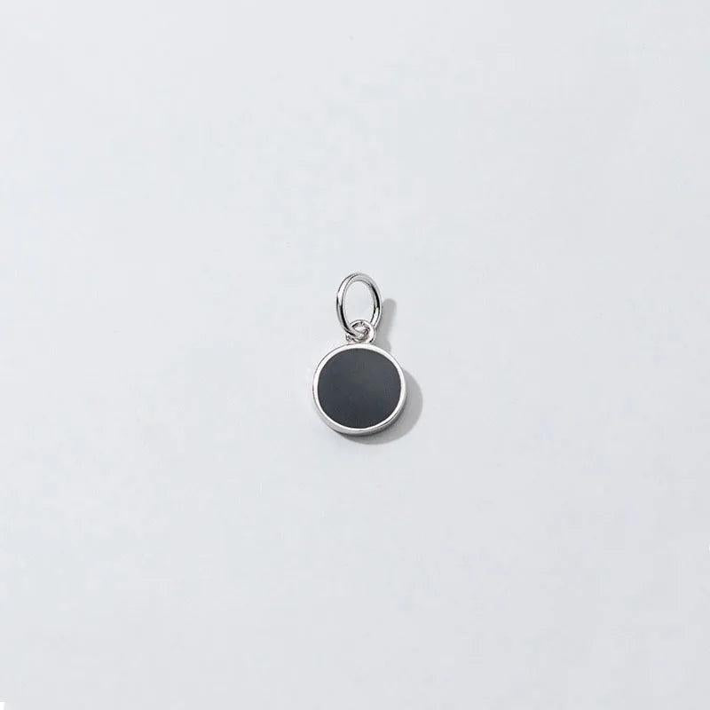 TrustDavis 925 Sterling Silver Glaze Round Charm Pendant DIY Jewelry