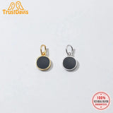 TrustDavis 925 Sterling Silver Glaze Round Charm Pendant DIY Jewelry