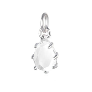 TrustDavis 925 Sterling Silver Water Drop CZ Pendant Necklace DIY Jewelry