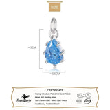 TrustDavis 925 Sterling Silver Water Drop CZ Pendant Necklace DIY Jewelry
