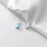 TrustDavis 925 Sterling Silver Water Drop CZ Pendant Necklace DIY Jewelry