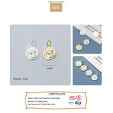 Trustdavis 925 Silver Round Coin Charm Pendant DIY Jewelry DZ111