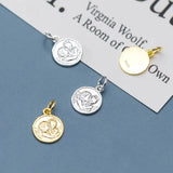 Trustdavis 925 Silver Round Coin Charm Pendant DIY Jewelry DZ111