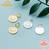 Trustdavis 925 Silver Round Coin Charm Pendant DIY Jewelry DZ111