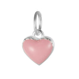 TrustDavis Sterling Silver Pink Heart Charms Pendant for Jewelry DIY