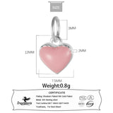 TrustDavis Sterling Silver Pink Heart Charms Pendant for Jewelry DIY