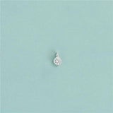 TrustDavis 925 Silver Zircon Round Charm Pendant DIY Jewelry