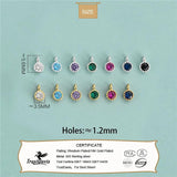 TrustDavis 925 Silver Zircon Round Charm Pendant DIY Jewelry
