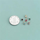 TrustDavis 925 Silver Zircon Round Charm Pendant DIY Jewelry