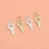 TrustDavis 925 Sterling Silver Mini Key Charm Pendant DIY Jewelry HY027