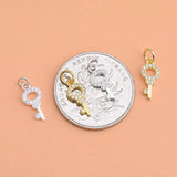 TrustDavis 925 Sterling Silver Mini Key Charm Pendant DIY Jewelry HY027