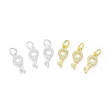 TrustDavis 925 Sterling Silver Mini Key Charm Pendant DIY Jewelry HY027