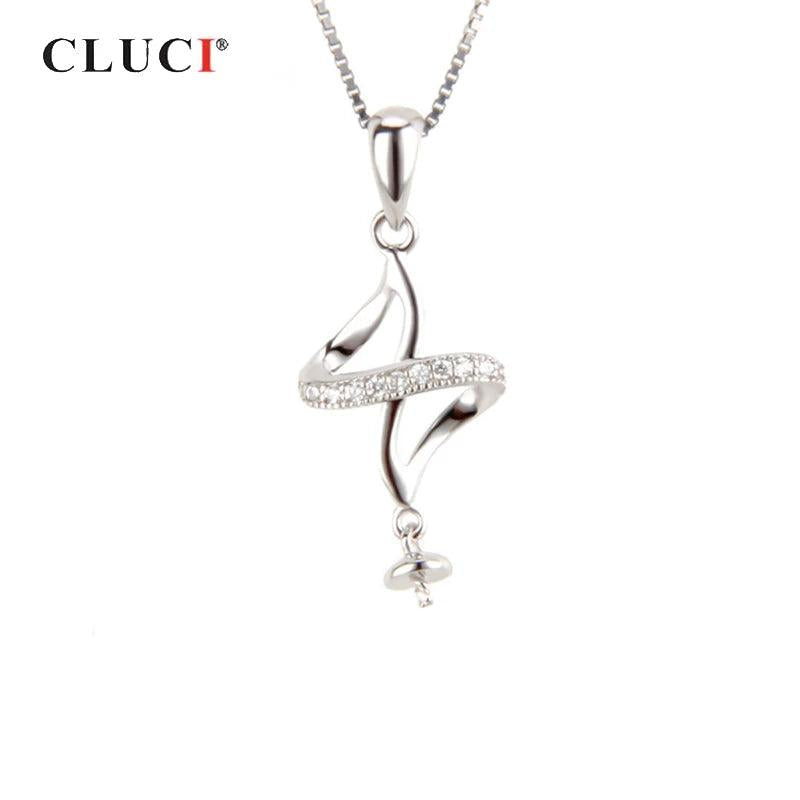 925 Silver Twist Pearl Pendant Mounting
