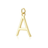 925 Sterling Silver Plain Letter A-Z Initial Alphabet Pendant for Necklace